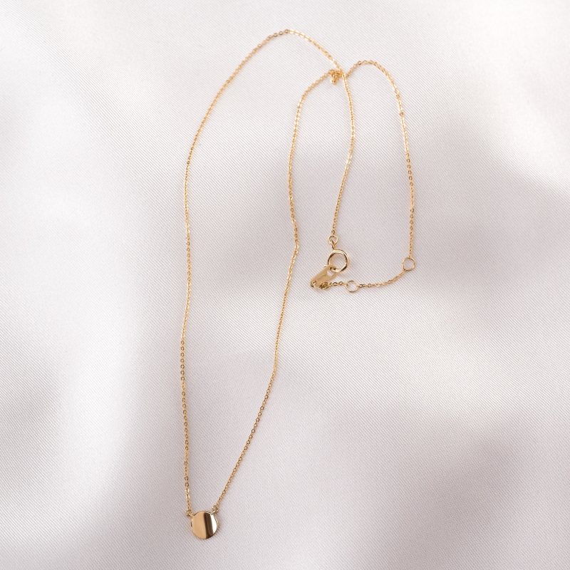14 K Gold Necklace Minimal Wave Coin