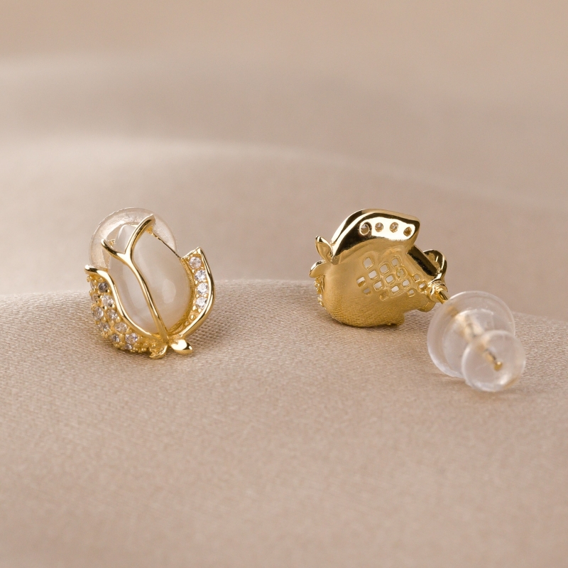 Sterling Silver Earrings Special Bloom gold