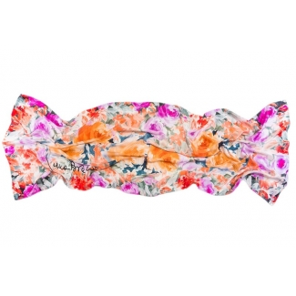  Laura Biagiotti roses coral silk shawl and silver earrings rose quartz My Way