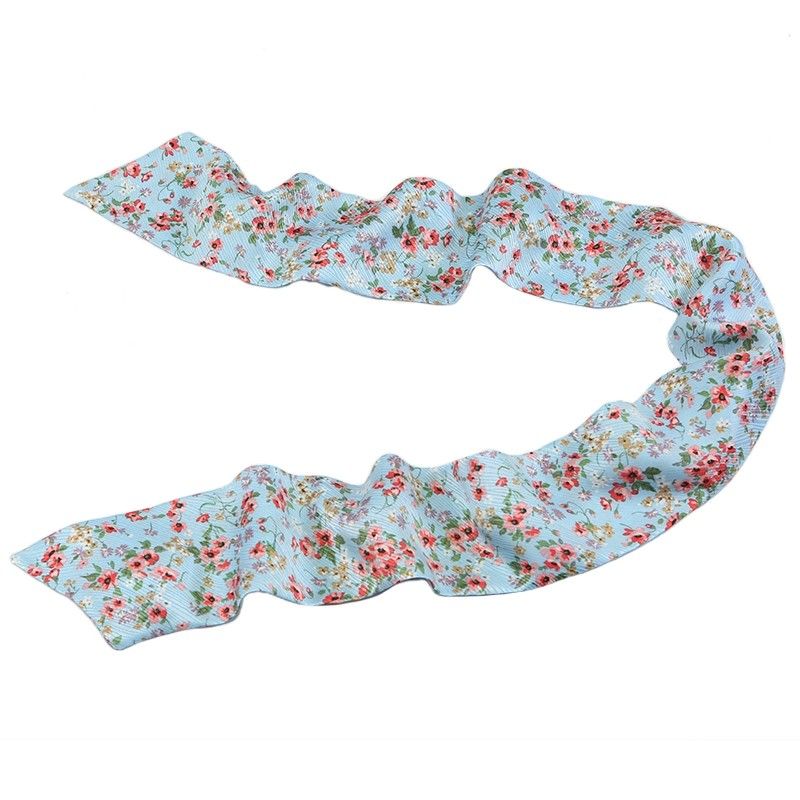 Silk scarf with turquoise flowers Cherry