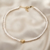 Sterling Silver Necklace Glamour Gold Pearls