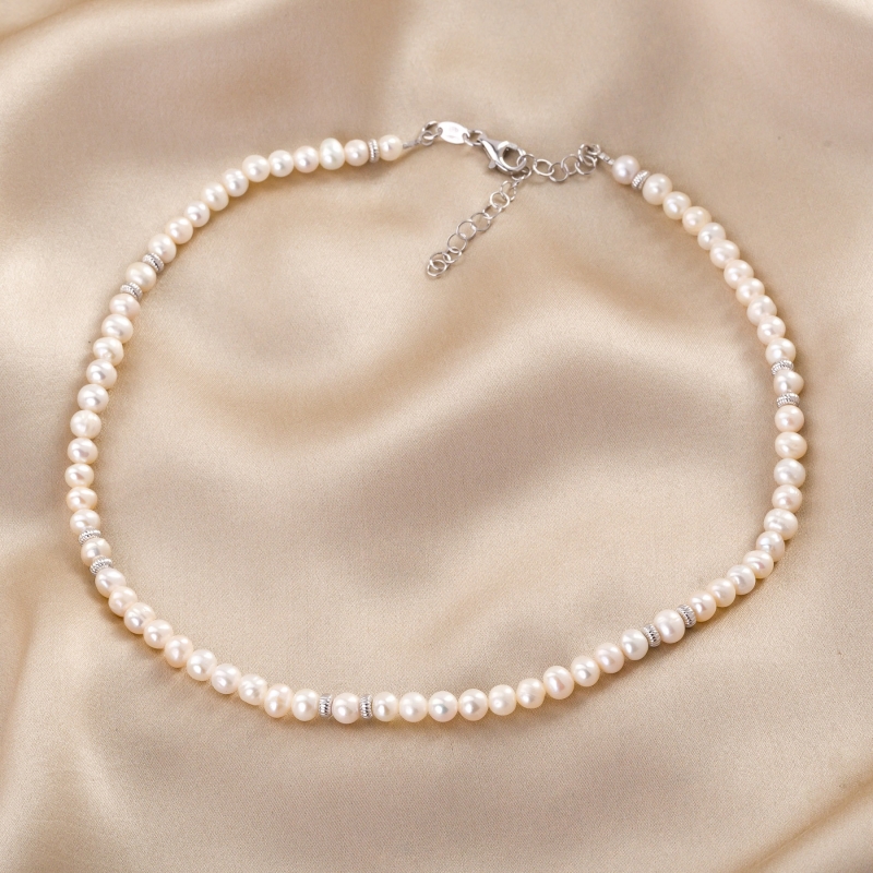 Colier argint Pearls Delight silver