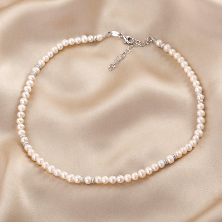 Sterling Silver Necklace Pearls Delight silver