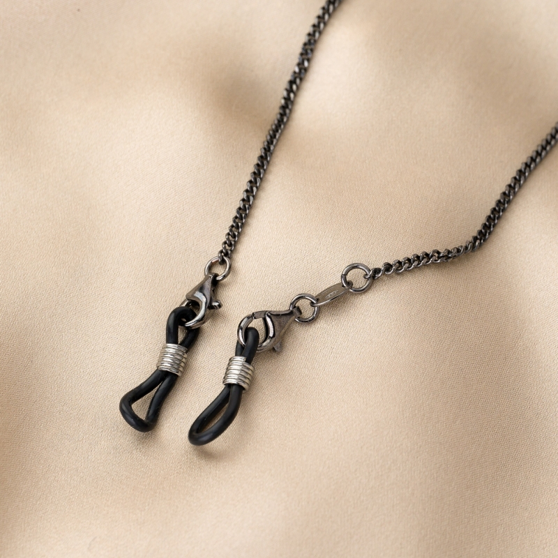 Sterling Silver Necklace So Trendy Black Agate