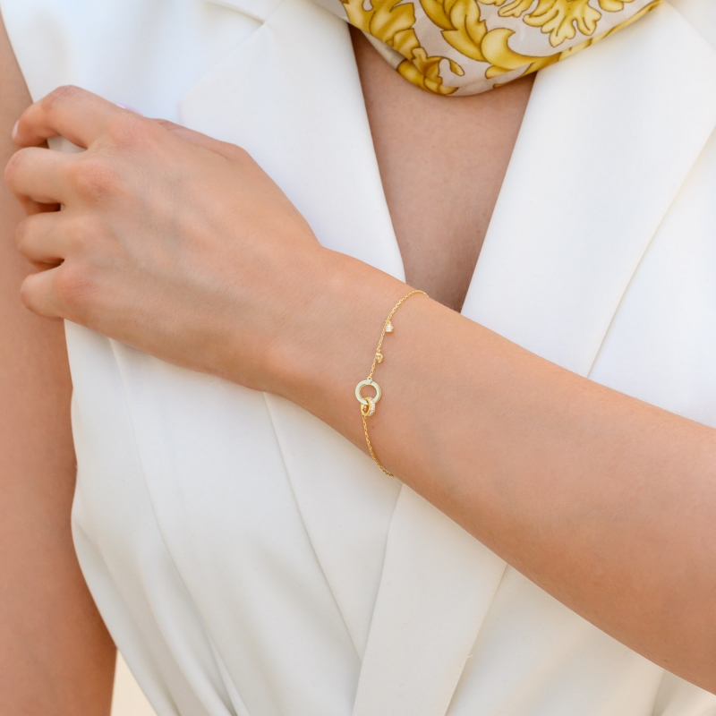 Bratara argint Together gold