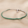 Sterling Silver Bracelet Tennis Emerald Green zirconia