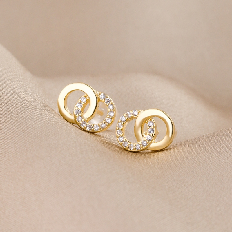 Sterling Silver Earrings Until The Moon & Back gold