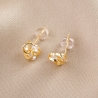 Sterling Silver Earrings Minimal Flower design gold