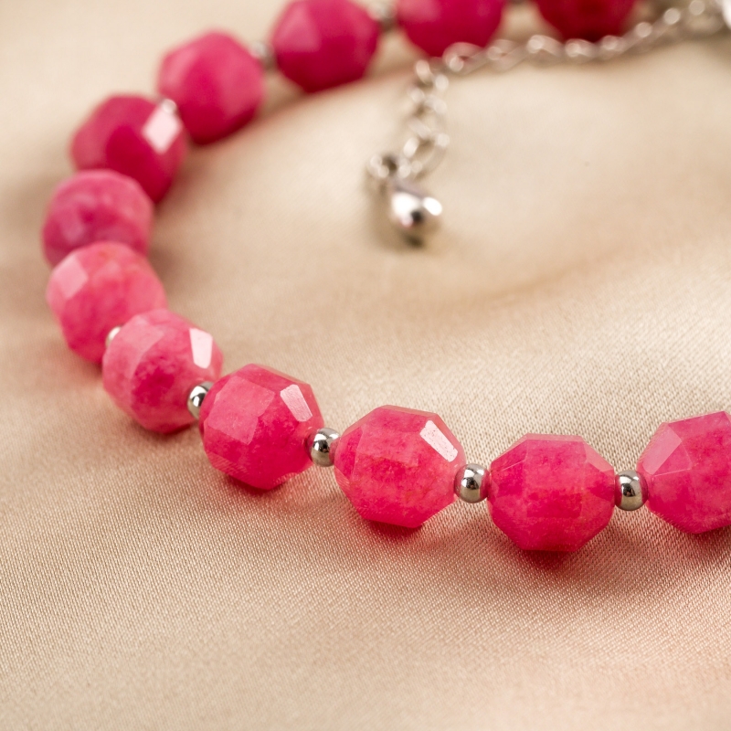 Bratara Touch jad roz barrel argint 925