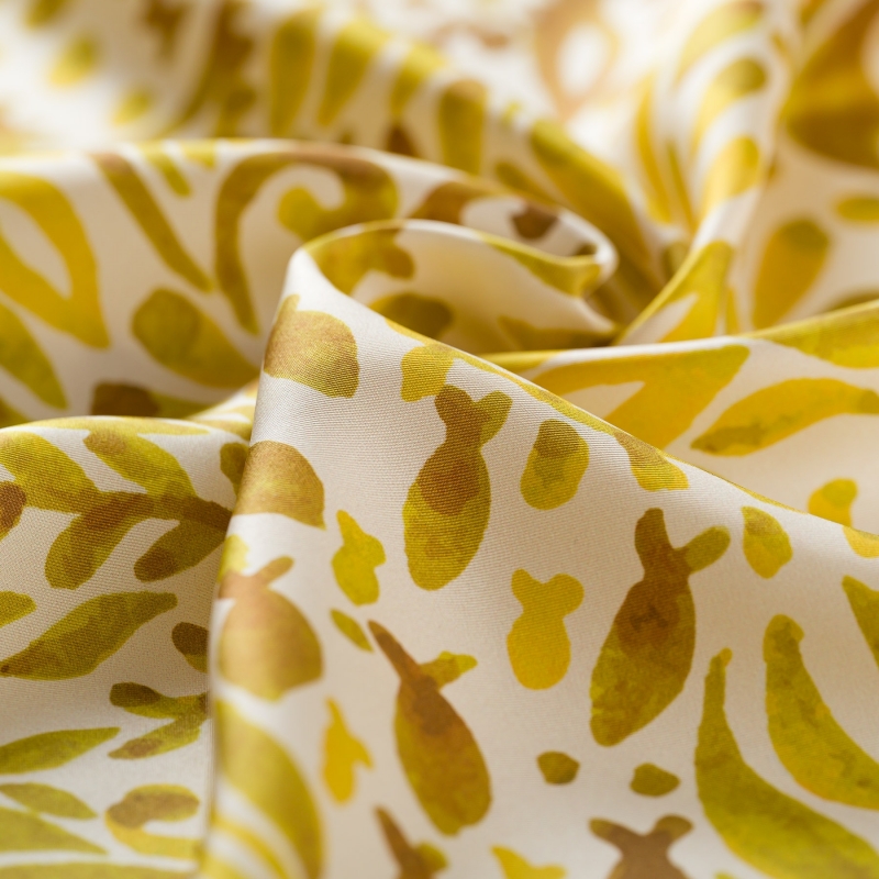 Silk Scarf S Greece Summer yellow olive