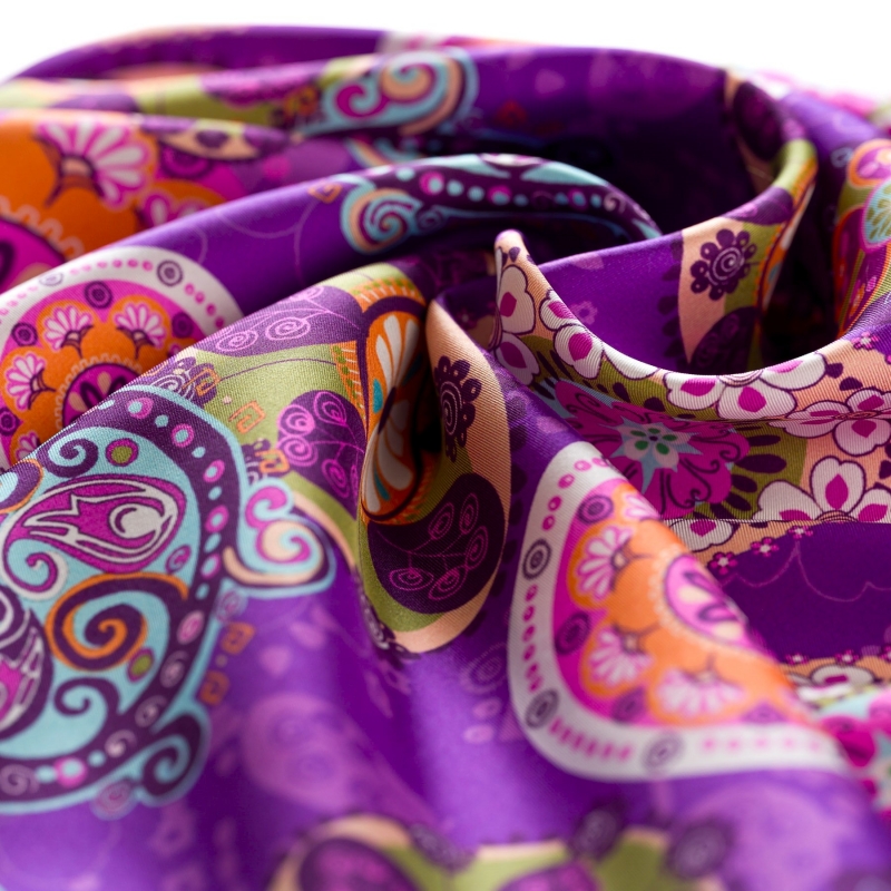 Esarfa matase S twill Joyeux mauve