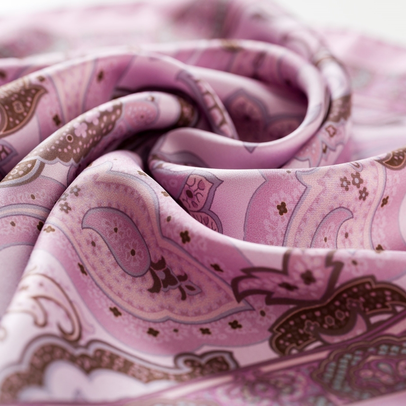 Silk Scarf S Stylish Paisley Pink Pearl