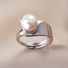 Sterling Silver Ring Adjustable Allure Pearl White