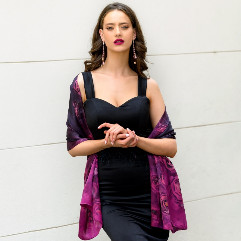 Sal matase La Plus Belle Roses purple red large