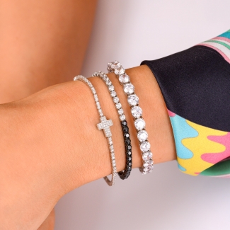 Sterling Silver Bracelet Tennis zirconia large size