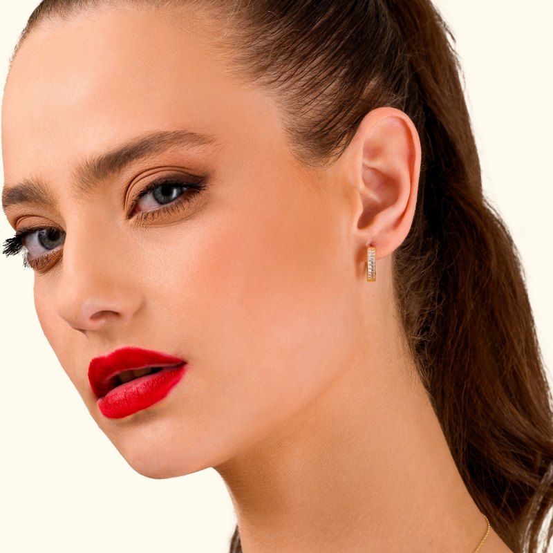 Sterling Silver Earrings Lights & Hearts gold