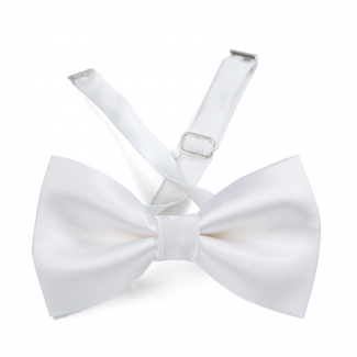 White silk bow tie