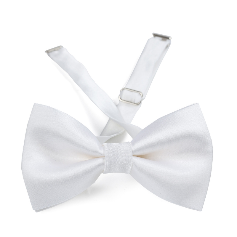 White silk bow tie