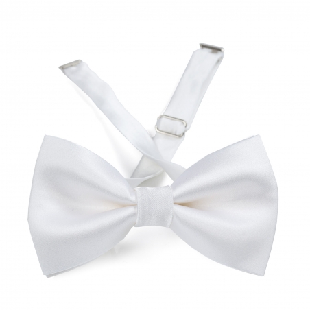 White silk bow tie
