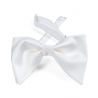 Butterfly White Silk Bow Tie M