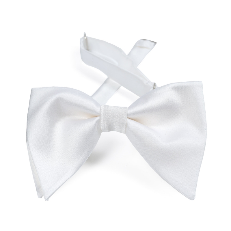 Butterfly White Silk Bow Tie M