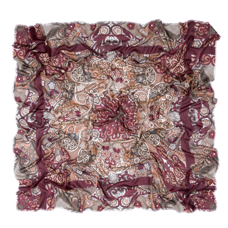Sal modal si lana Paisley Arabesc bordo