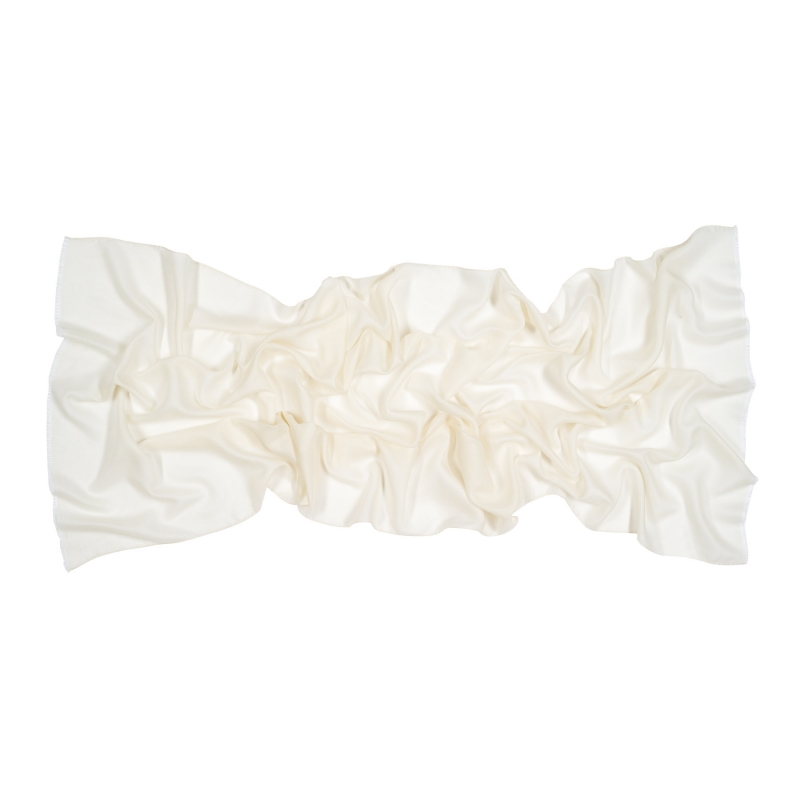 Wool and silk Shawl ivoire plain