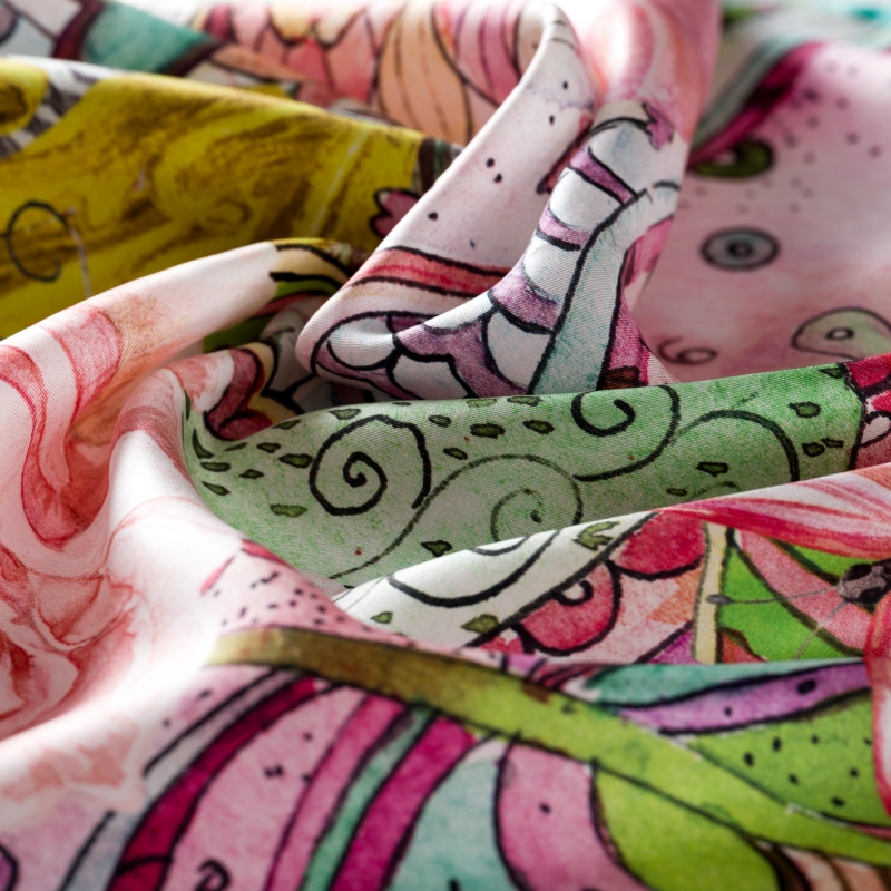 Silk Scarf S twill Imagine the Magic pink