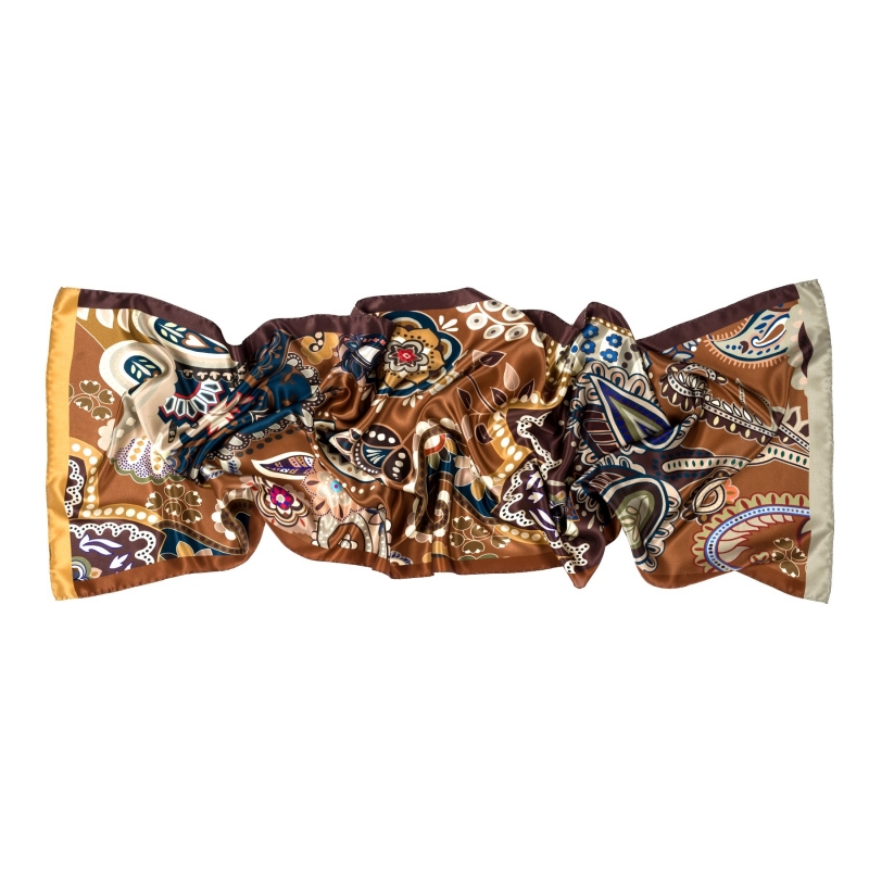 Silk Shawl Paisley Games Maroon