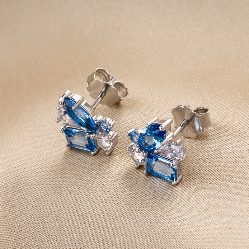 Cercei argint Sweet Lights blue