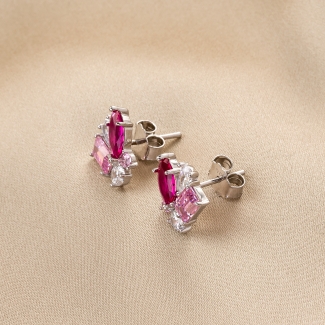 Sterling Silver Earrings Sweet Lights pink