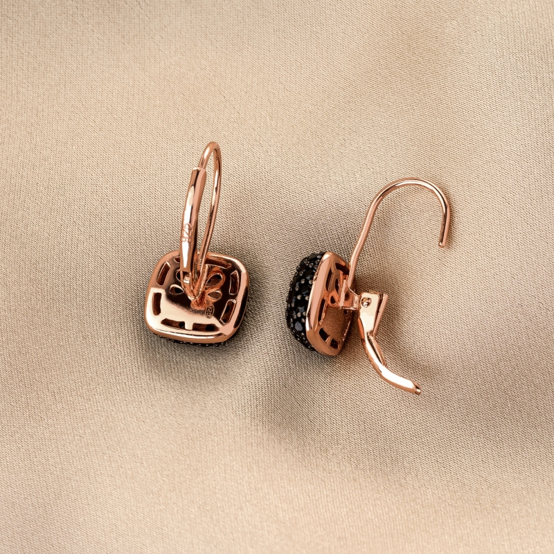 Sterling Pink Silver Earrings Special Bella Vita Black zirconia