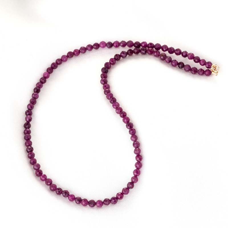 copy of Ruby Necklace with 14K gold spheres