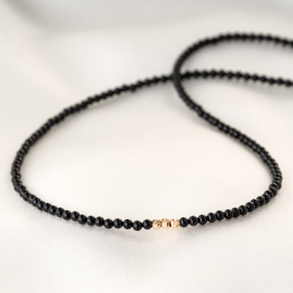 14K Gold Necklace Black Tourmaline
