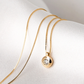 Colier aur 14K cu diamant Minimal My First Diamond