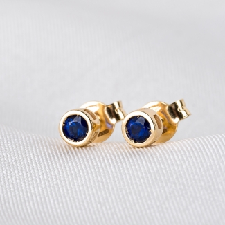 Cercei aur 14K cu safire Minimal Iconic Sapphire