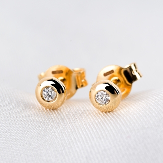 14K Gold Earrings Diamonds Minimal My First Diamond