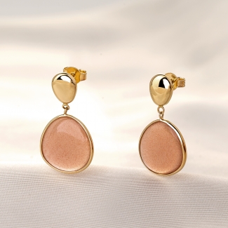Cercei aur 14K Allure Peach piatra lunii