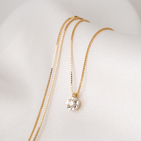 14K Gold Necklace Diamonds Minimal New Touch