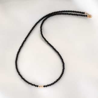 14K Gold Necklace Black Tourmaline