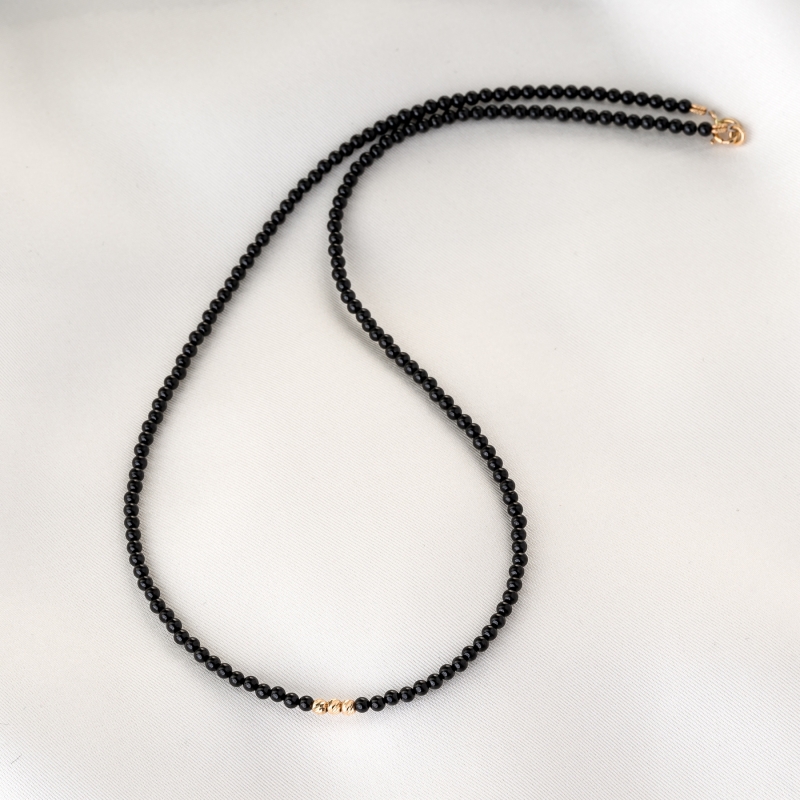 14K Gold Necklace Black Tourmaline