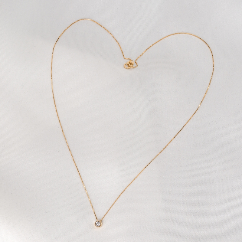 Colier aur 14K cu diamant Iconic Solitaire