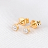 14K Gold Earrings Diamonds Minimal Iconic Solitaire