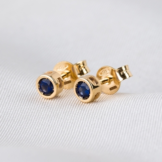 Cercei aur 14K cu safire Minimal Iconic Sapphire