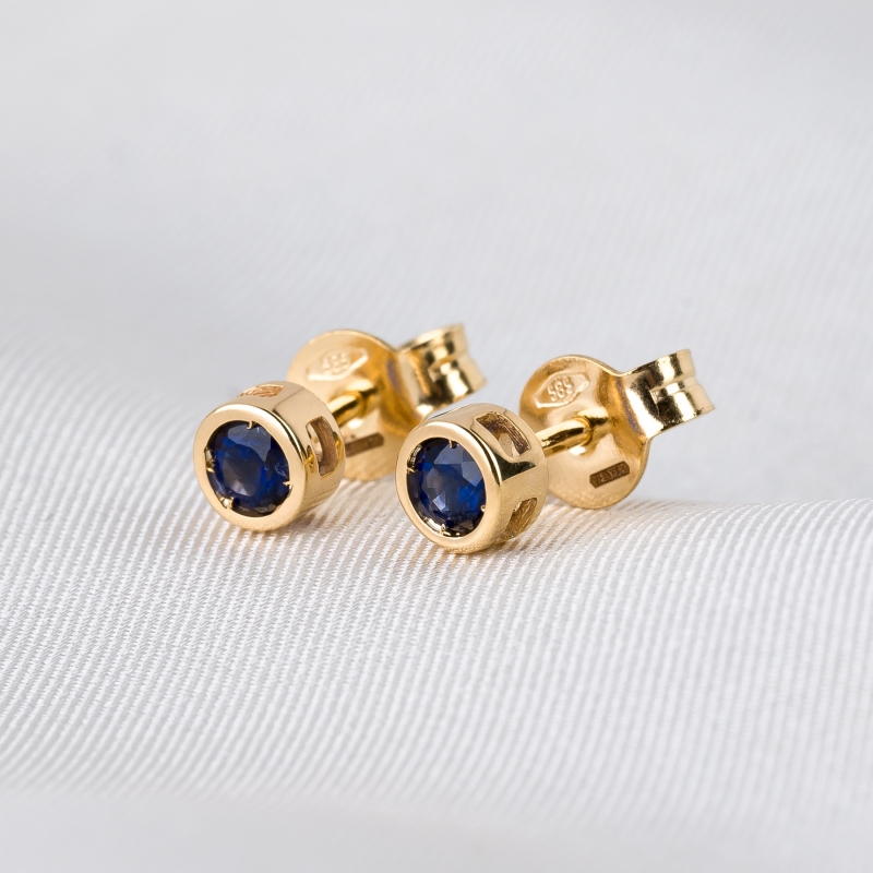 Cercei aur 14K cu safire Minimal Iconic Sapphire
