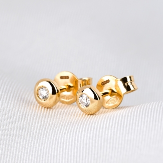 14K Gold Earrings Diamonds Minimal My First Diamond