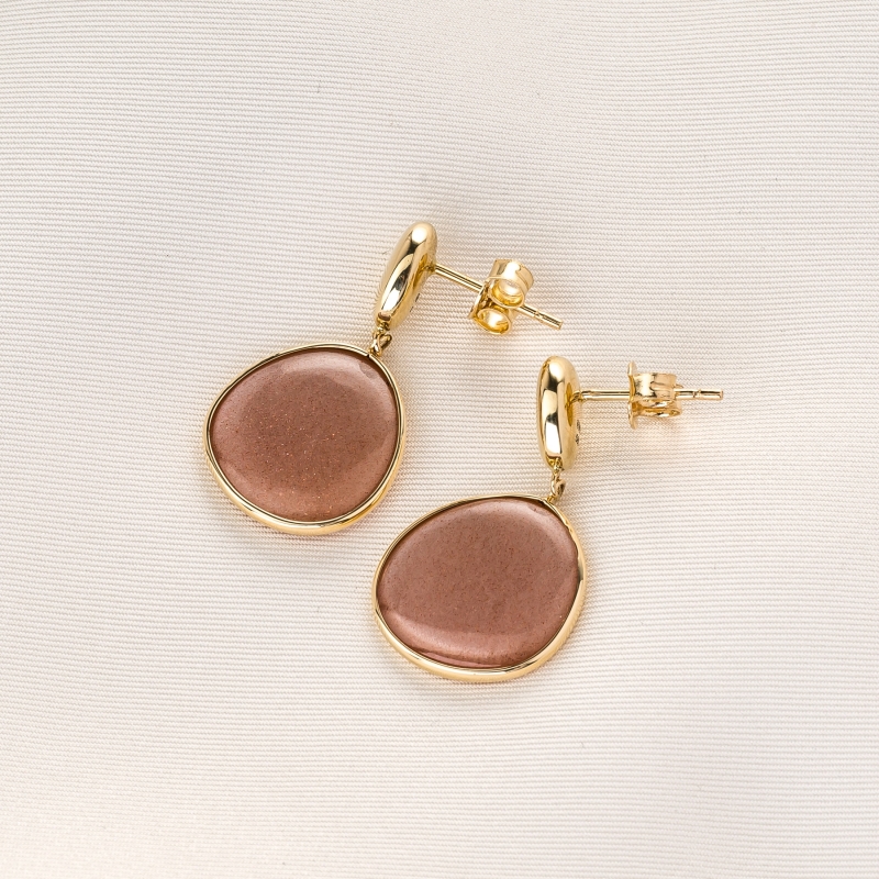 Cercei aur 14K Allure Peach piatra lunii