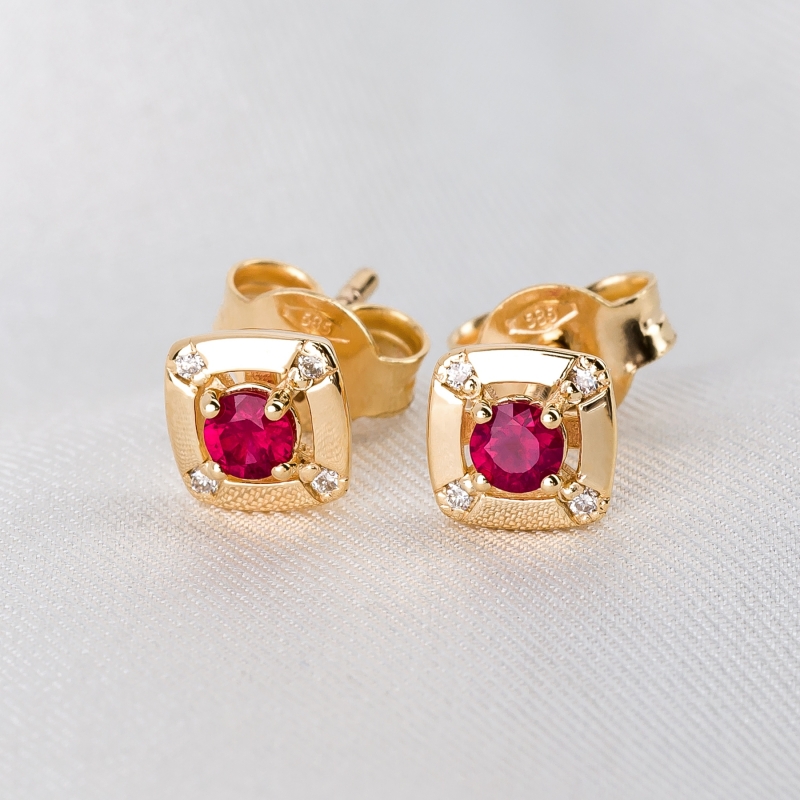 Cercei aur 14K cu rubine J'adore Ruby