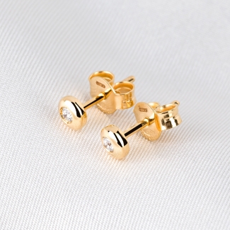 14K Gold Earrings Diamonds Minimal My First Diamond