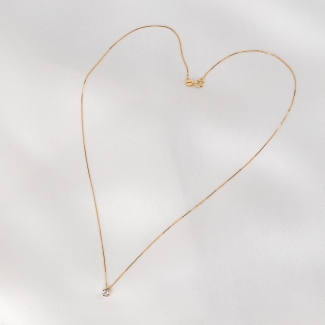 14K Gold Necklace Diamonds Minimal New Touch
